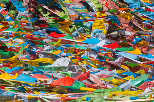 Prayer flags on Tibetan Plateau-Namtso-Lake Nam-Tibet-China Poster Print - Keren Su # VARPDXAS07KSU2951