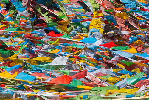 Prayer flags on Tibetan Plateau-Namtso-Lake Nam-Tibet-China Poster Print - Keren Su # VARPDXAS07KSU2951