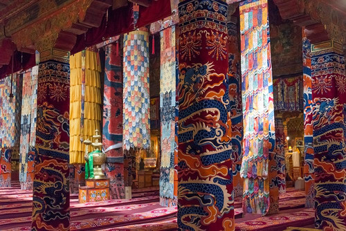 Inside a praying hall in Drepung Monastery-Gelug university monasteries of Tibet-Lhasa-Tibet-China Poster Print - Keren Su # VARPDXAS07KSU2919