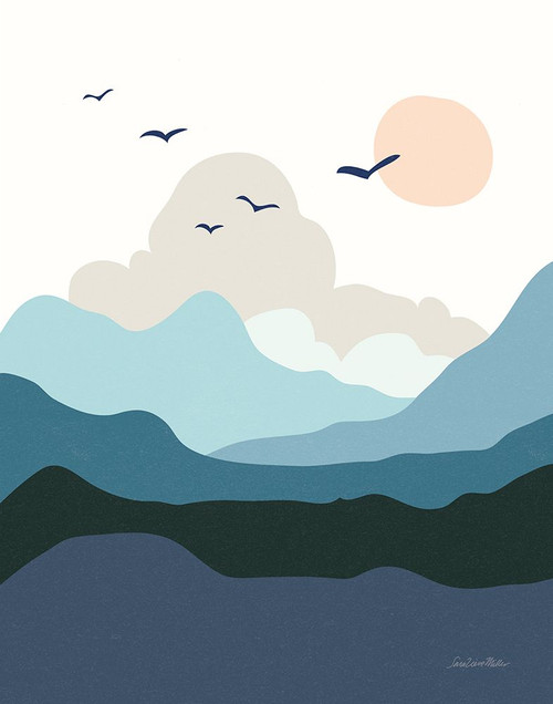 Hills and Valleys II Blue Poster Print - Sara Zieve Miller # VARPDX74441