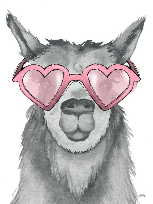 Llama With Pink Shades Poster Print - Elizabeth Medley # VARPDX13215JA