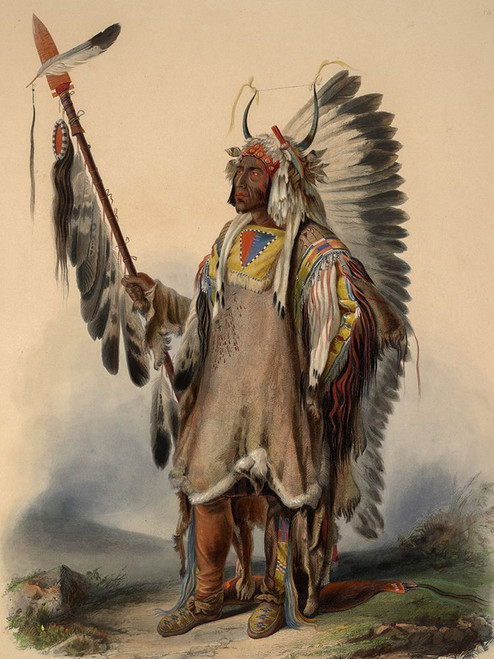 A Mandan Indian Chief Poster Print - Karl Bodmer # VARPDX66262