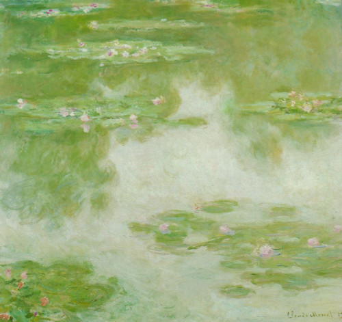 Water-lilies orange 1907 Poster Print - Claude Monet # VARPDX67168