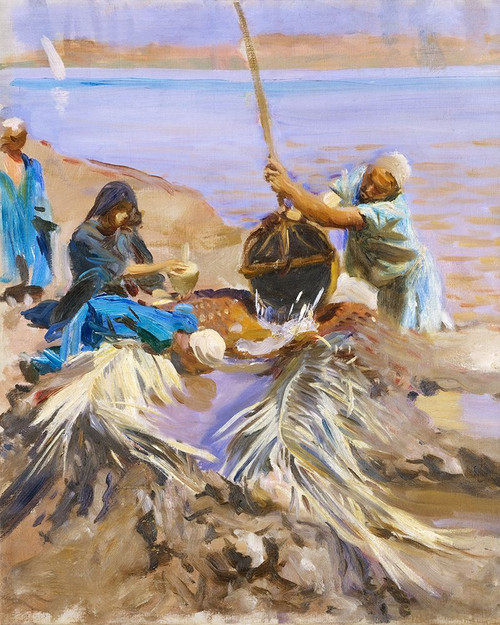 Egyptians Raising Water from the Nile Poster Print - John Singer Sargent # VARPDX64896
