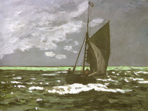 Seascape-storm 1866 Poster Print - Claude Monet # VARPDX67092