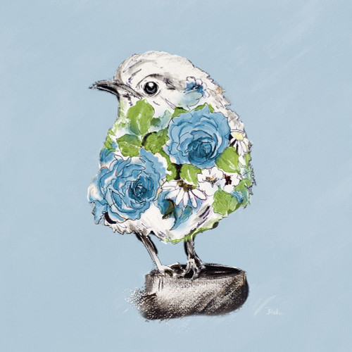 The Blue Floral Bird I Poster Print - Patricia Pinto # VARPDX13158A