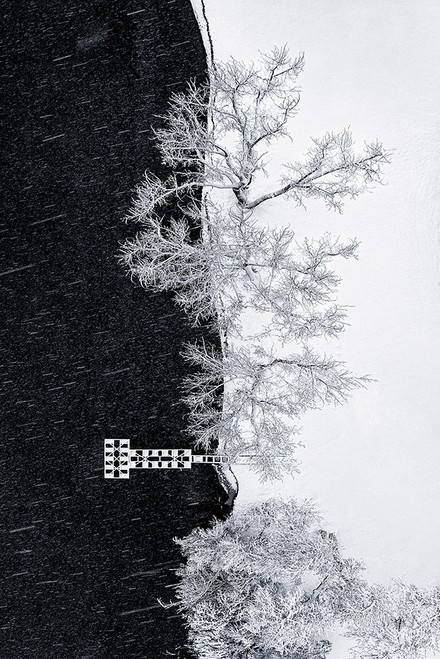 Lake Shore Under Snow Storm Poster Print - Mei Xu # VARPDX2068751