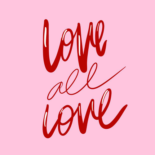Love All Love Red on Pink Poster Print - SD Graphics Studio # VARPDX16669KB