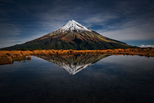 Mount Taranaki - A Starry Night Poster Print - Yan Zhang # VARPDX1345957