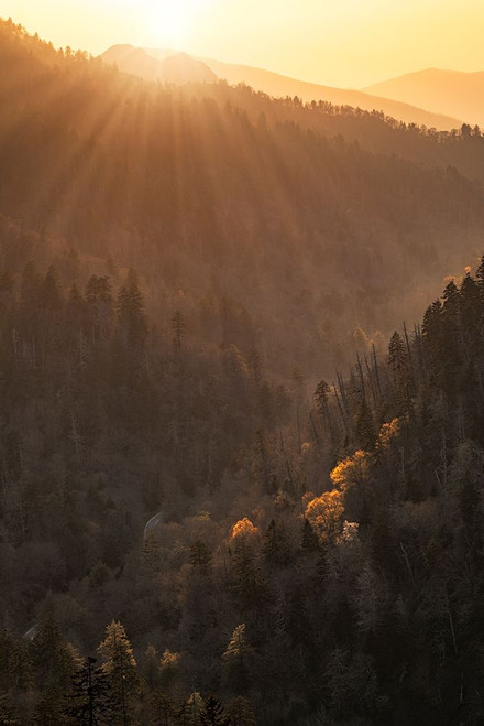 Spring sunset from Morton Overlook-Great Smoky Mountains National Park-Tennessee by Adam Jones - Item # VARPDXUS43AJE0495