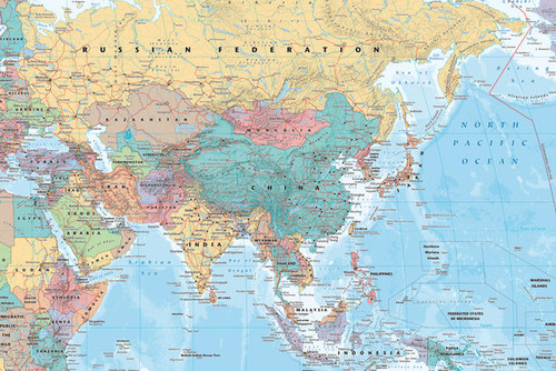 Asia and Middle East Map Poster Poster Print - Item # VARGBEGN0761