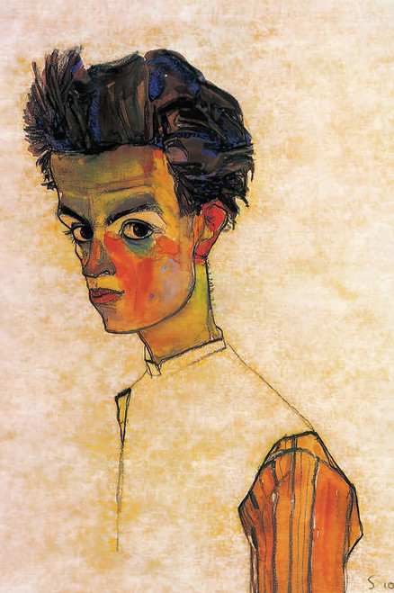 Self-Portrait 1910 Poster Print - Egon Schiele
