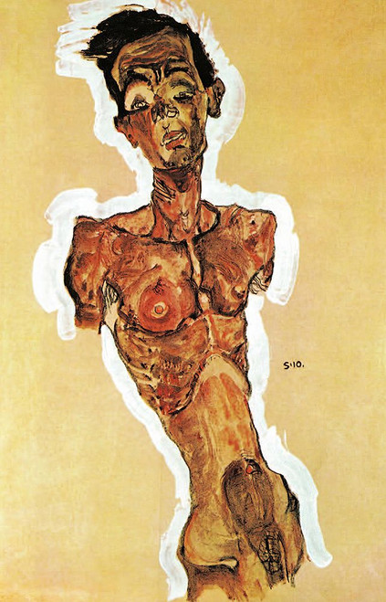 Self-Portrait Nude 2 1910 Poster Print - Egon Schiele