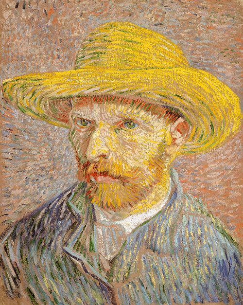 Self Portrait with a Straw Hat - obverse The Potato Peeler 1887 Vincent van Gogh Poster Print - Gogh Vincent Van - Item # VARPDXQCL1187