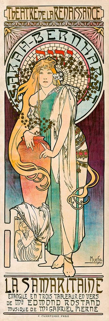 Picture Peddler La Samartaine, 1897 by Alphonse Mucha Art Nouveau Renaissance Theatre Poster Print - Alphonse Mucha - Item # VARPDXQCL1116