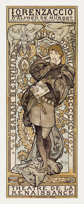 Theatre de La Renaissance by Alphonse Mucha Poster Print - Alphonse Mucha - Item # VARPDXQCL1113 Theatre de La Renaissance by Alphonse Mucha Poster Print - Alphonse Mucha - Item # VARPDXQCL1113