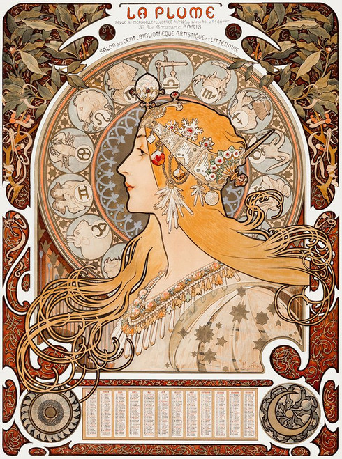 Zodiac by Alphonse Mucha Poster Print - Alphonse Mucha - Item # VARPDXQCL1120