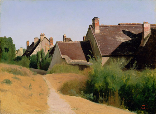 Houses near Orleeans - Maisons aux Environs dOrleeans by Jean Baptiste Camille Corot Poster Print - Jean Baptiste Corot - Item # VARPDXQCL1097