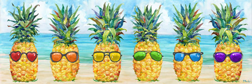 Lined Rainbow Beach Pineapples Poster Print - Paul Brent - Item # VARPDX23688