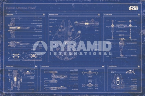Star Wars - Rebel alliance fleet blueprint Poster Poster Print by - Item # VARPYRPP33341