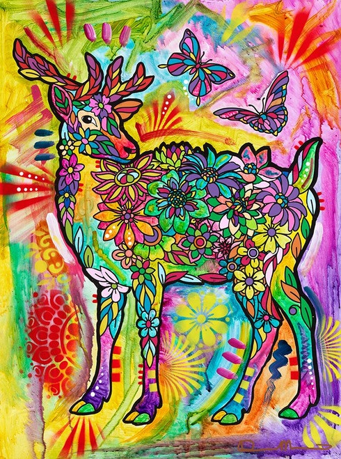Flower Deer Poster Print - Dean Russo (12 x 16)