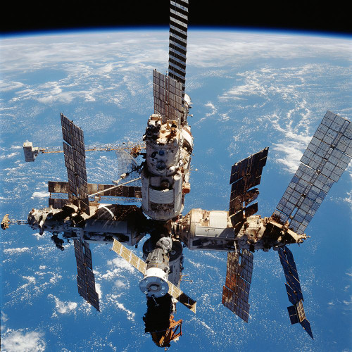 Mir Space Station above the Earth Poster Print - NASA (12 x 12)