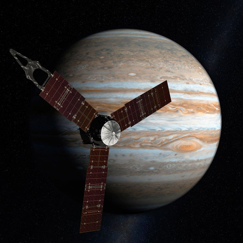Artist Concept of Juno Mission to Jupiter 2009 Poster Print - NASA (12 x 12)