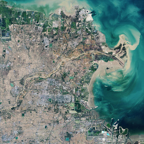 The Yellow River Delta - China Viewed from Space Poster Print - NASA (12 x 12)