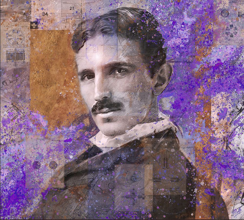 Tesla Purple Poster Print - Marta Wiley (13 x 12)