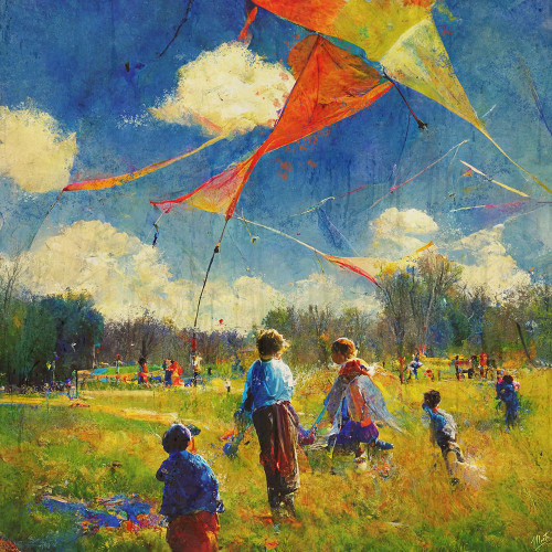 Colorful Kites I Poster Print - Marta Wiley (24 x 24)