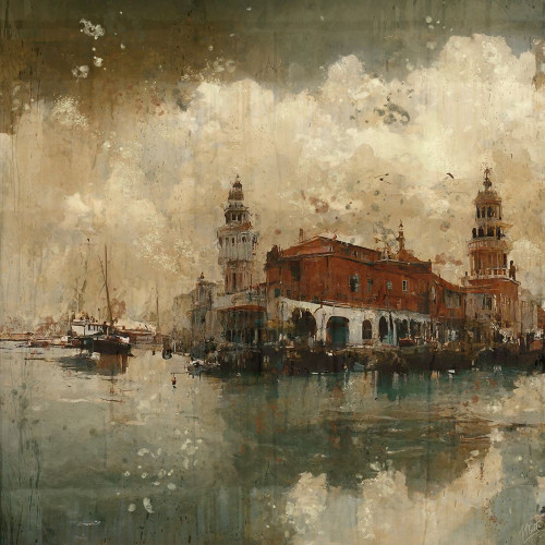 Rainy day in Venice II Poster Print - Marta Wiley (24 x 24)