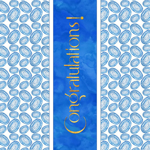 Indigo Amoeba Congratulations Poster Print - Tina Lavoie (12 x 12)