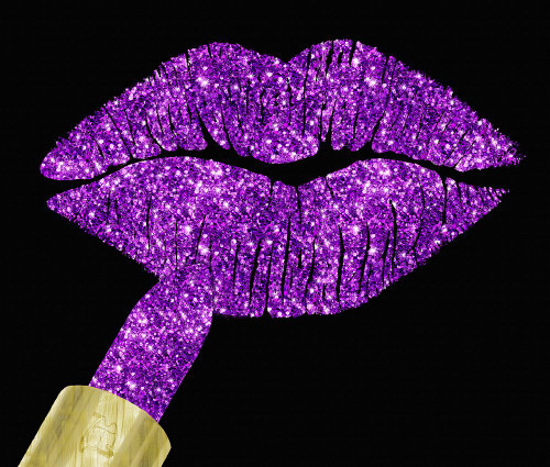 Purple Glitter Lipstick Poster Print - Tina Lavoie (12 x 10)