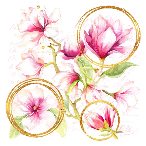 Modern Parisian Magnolias Poster Print - Tina Lavoie (12 x 12)