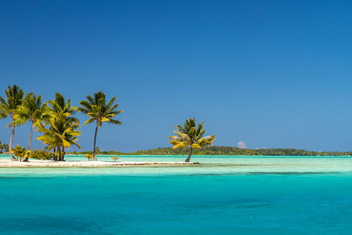 French Polynesia- Bora Bora. Motu Tane private island in lagoon. Poster Print - Gallery Jaynes (36 x 24)