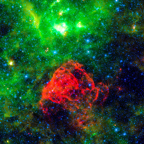 Green and Red Nebula III Poster Print - NASA (12 x 12)