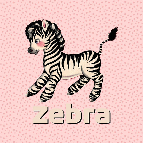 Cute Baby Zebra Poster Print - Tina Lavoie (24 x 24)