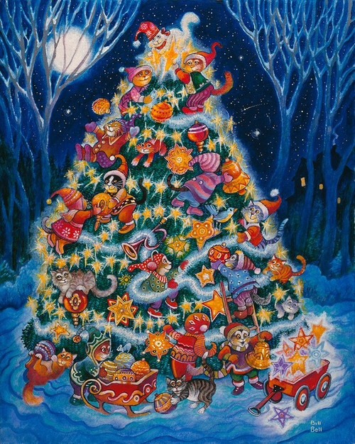 Christmas Cats Poster Print - Bill Bell (18 x 24)