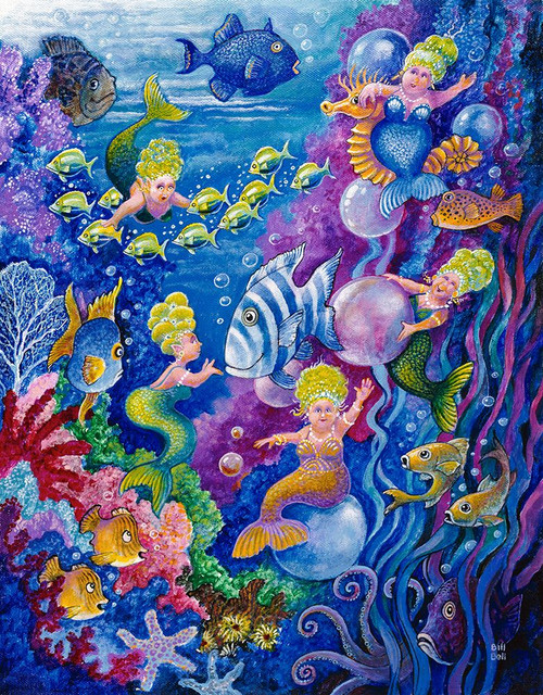 Little Little Mermaid Poster Print - Bill Bell (12 x 15)