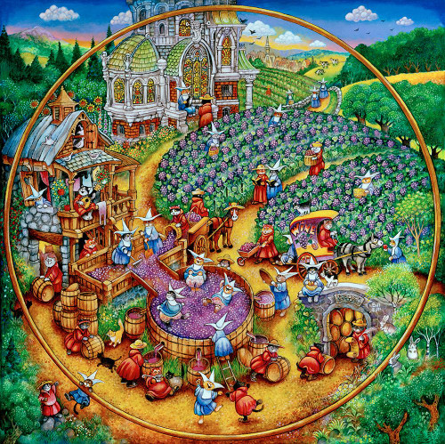 Holy Cats Stomp Them Grapes (Pc) Poster Print - Bill Bell (12 x 12)