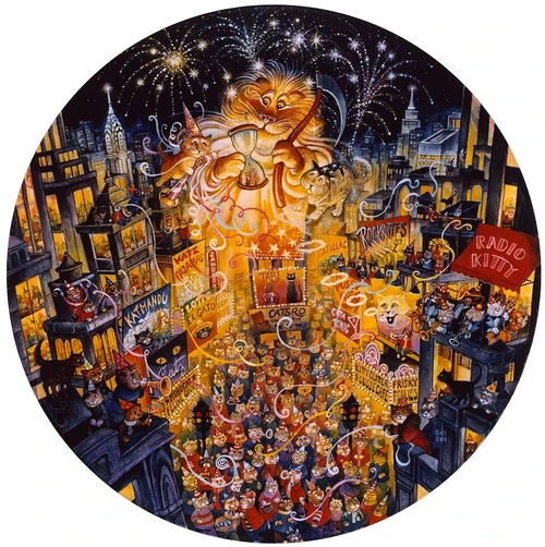 New Years Cats (Pc) Poster Print - Bill Bell (12 x 12)