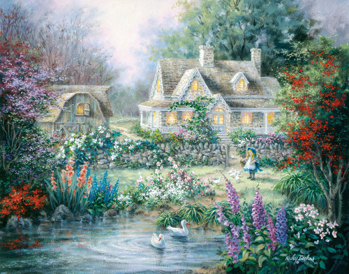 Feeding Geese Poster Print - Nicky Boehme (30 x 24)