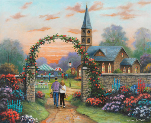 Sunday Gathering Poster Print - John Zaccheo (12 x 10)