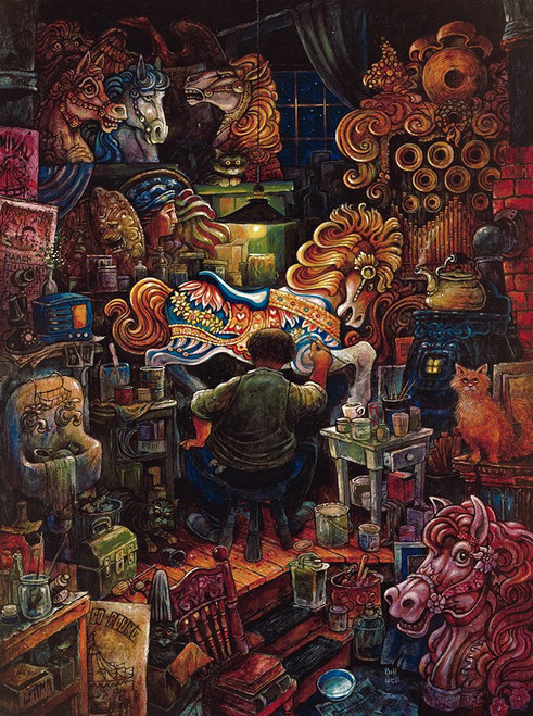 Carousel Man Poster Print - Bill Bell (12 x 16)