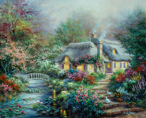 Little River Cottage Poster Print - Nicky Boehme (15 x 12)