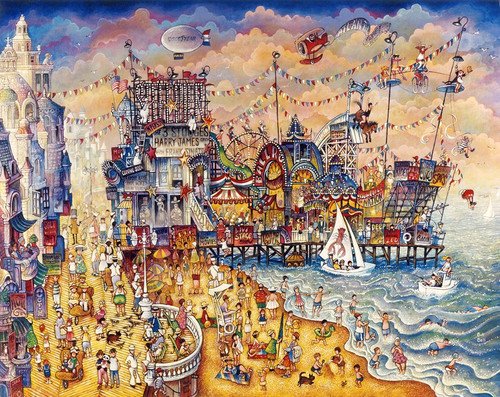 Steel Pier Poster Print - Bill Bell (12 x 10)