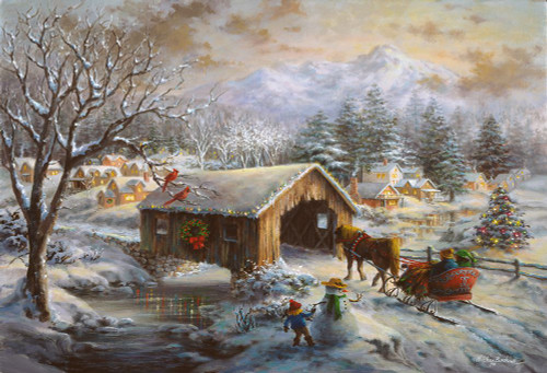 Covered Bridge Poster Print - Nicky Boehme (18 x 12)