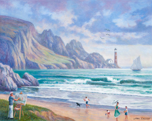 Painting By the Seaside Poster Print - John Zaccheo (30 x 24)