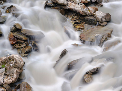 Glacial stream Rotmoosache in the Otztal Alps in the Naturepark Otztal. Europe- Austria- Tyrol Poster Print - Martin Zwick (32 x 24)
