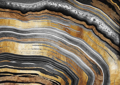 Black and Gold Geode Poster Print - Tina Lavoie (24 x 17)
